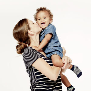 Mother and toddler singing and bonding in music class