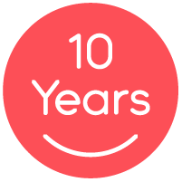 Image of a 10-year anniversary button